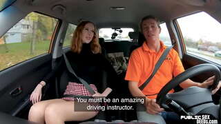 Bigtit ingarangi redhead ngote road kaiako tikaokao i mua i sex